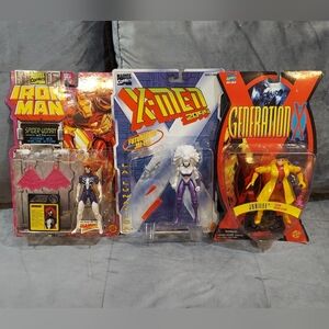 NIB 1994-1996 MARVEL IRON-MAN X-MEN FEMALE SUPERHERO ACTION FIGURE BUNDLE OF 3